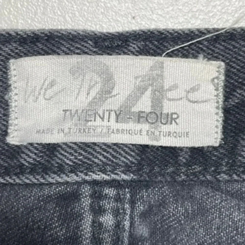 We the Free Wide Leg Jeans Women 24 Black Street Grunge Boho Distressed